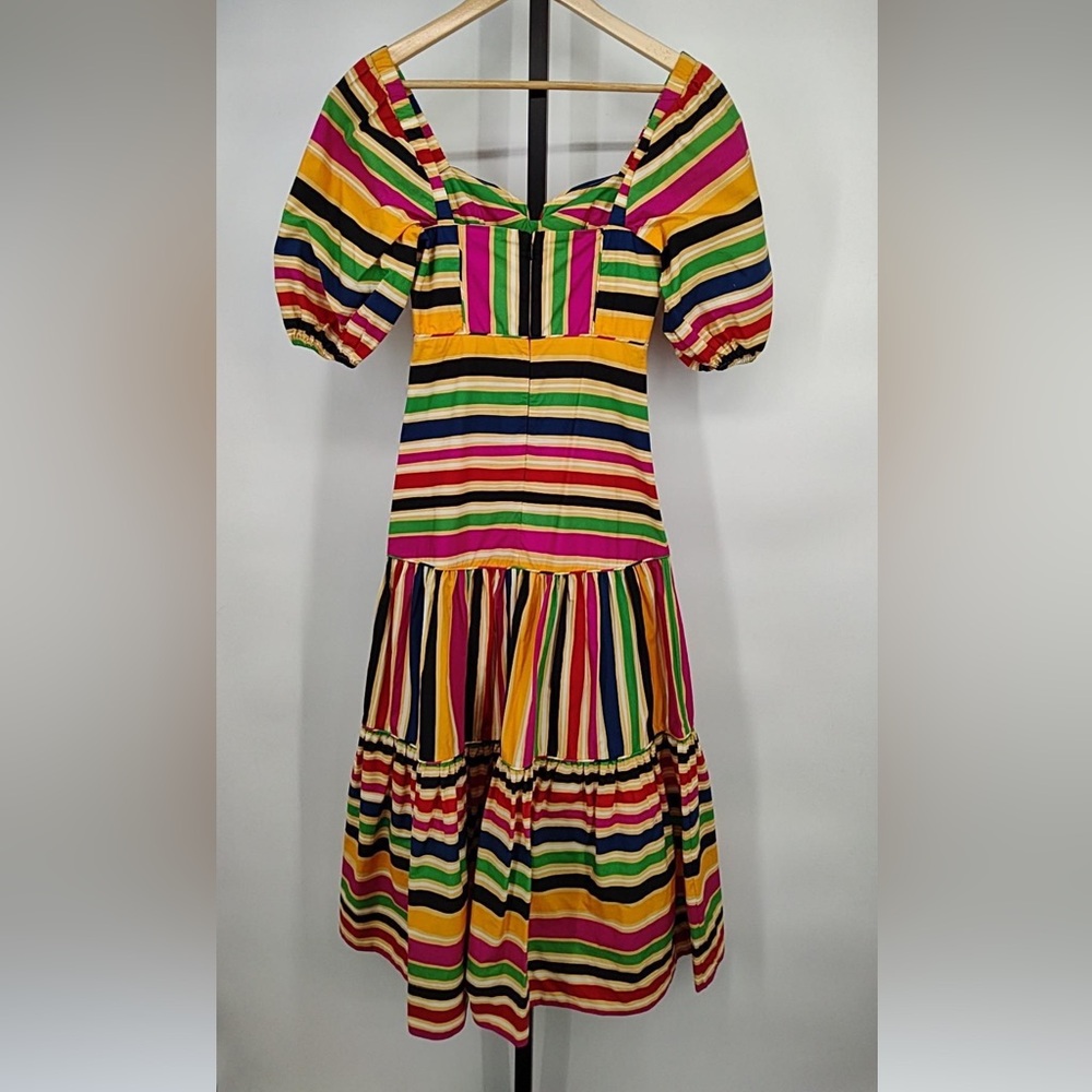 Farm Rio Rainbow Striped Midi Dress - Picture 4 of 6